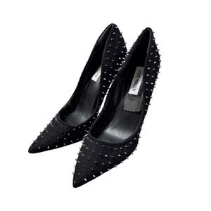 Steve Madden Daisie Spiked Heels Black Suede Size 10M